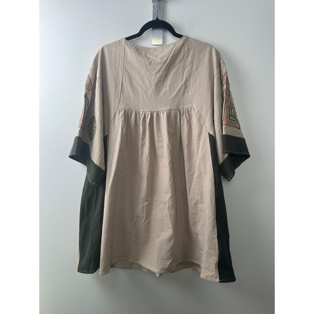 NEW Joiemont Embroidered Kimono Sleeve Baby doll Dress XS Olive Beach Boho D18 - Picture 8 of 10